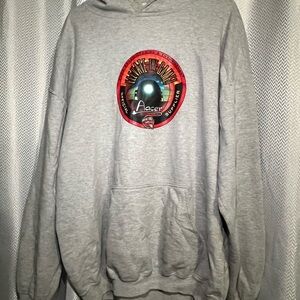 Vintage 2002 Acer Flooring Gray Graphic Tee with Red Accents